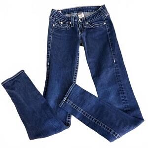 TRUE RELIGION SZ 26 Pearl Button Low Rise Flap Pocket Skinny Jeans. Cowgirl